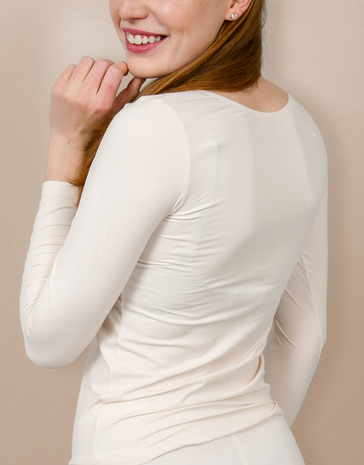 Thermo-Langarmshirt in Natur