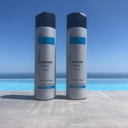 Bambula Banana Haarpflege Set - Haarspülung 250 ml & Shampoo 250 ml Rocarahair