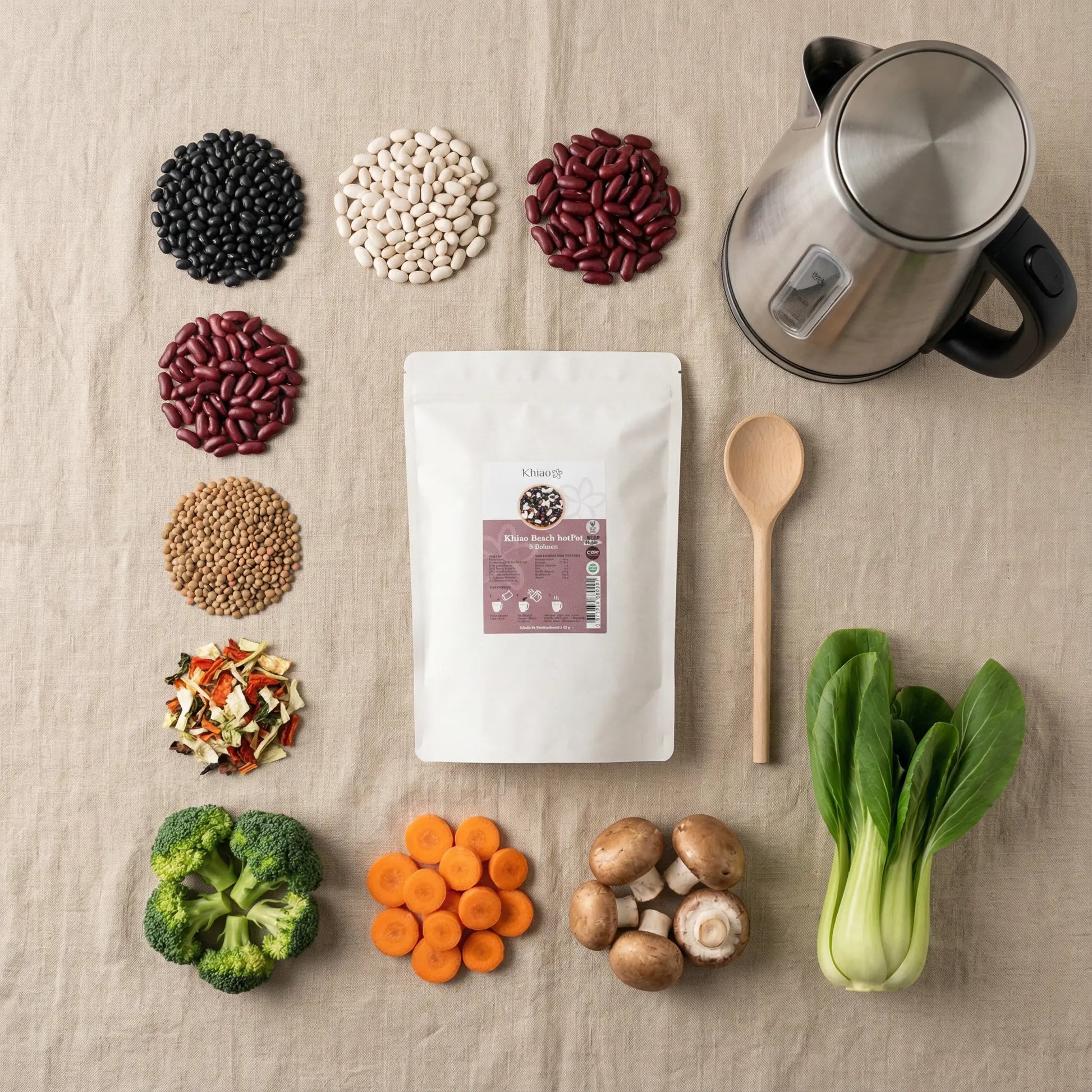 Khiao - Beach hotPot 5-Bohnen - Mahlzeitenersatz - Vegan - 16 Portionen Khiao