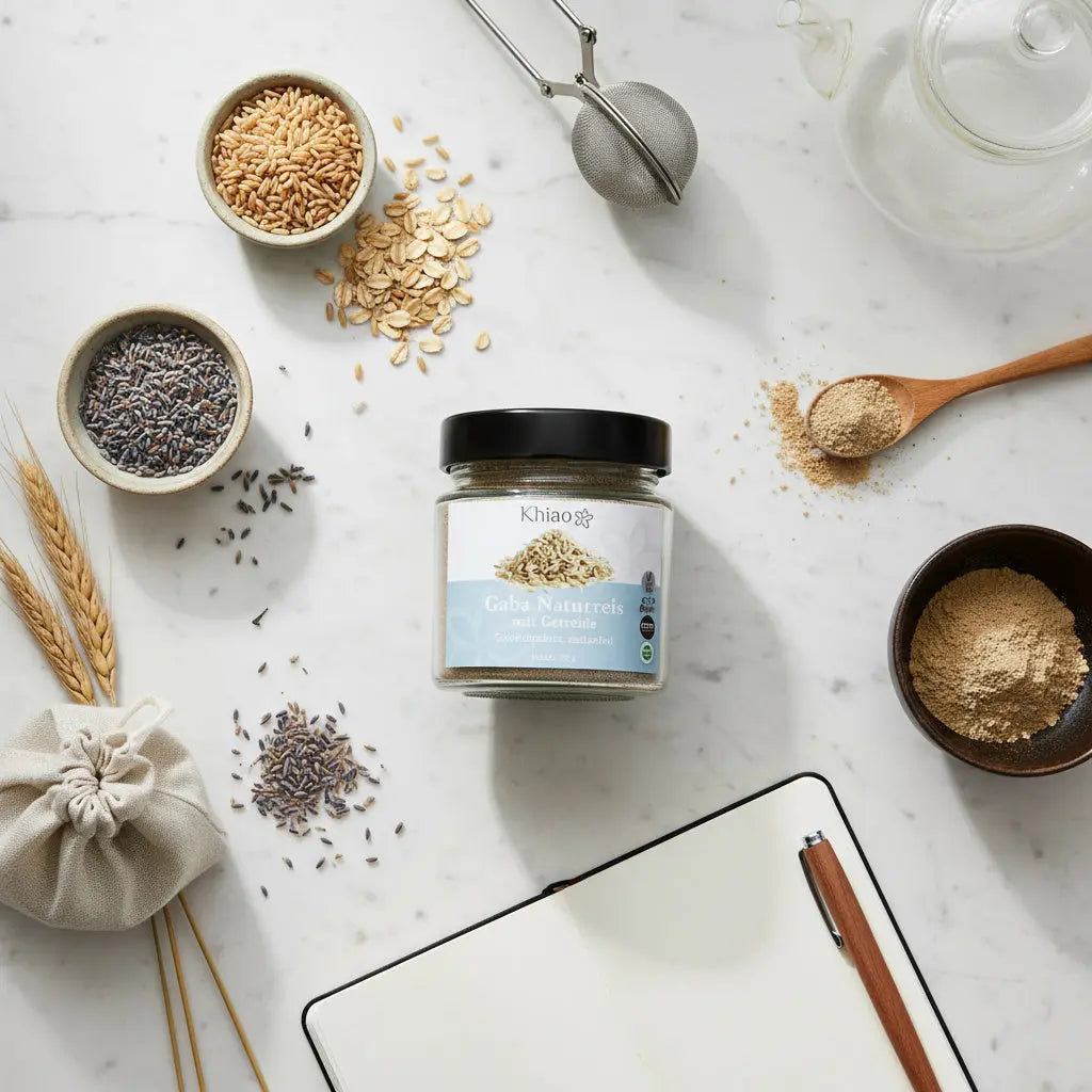 Khiao - Beach Gaba Naturreis Pulver - Mahlzeitenersatz - 2 x 225 gr im Glas - Vegan ohne Gluten