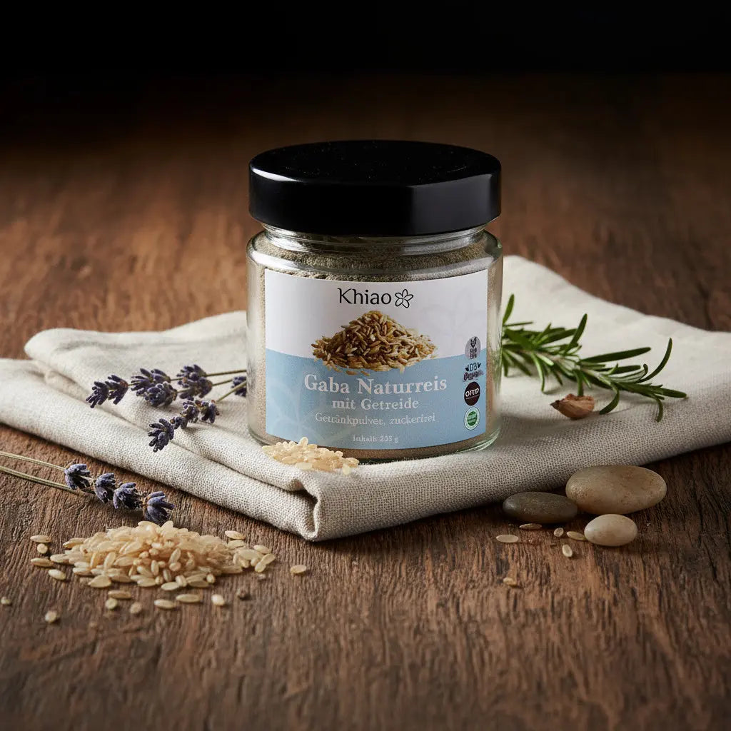 Khiao - Beach Gaba Naturreis Pulver - Mahlzeitenersatz - 2 x 225 gr im Glas - Vegan ohne Gluten
