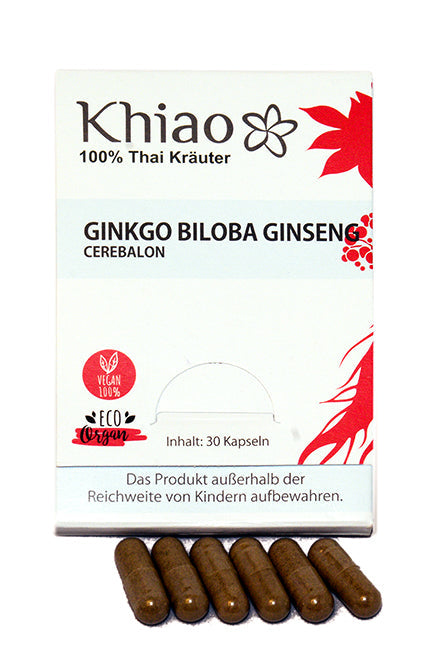 Khiao Ginkgo Biloba Ginseng Cerebalon Gehirn Kapseln freeshipping - Khiao